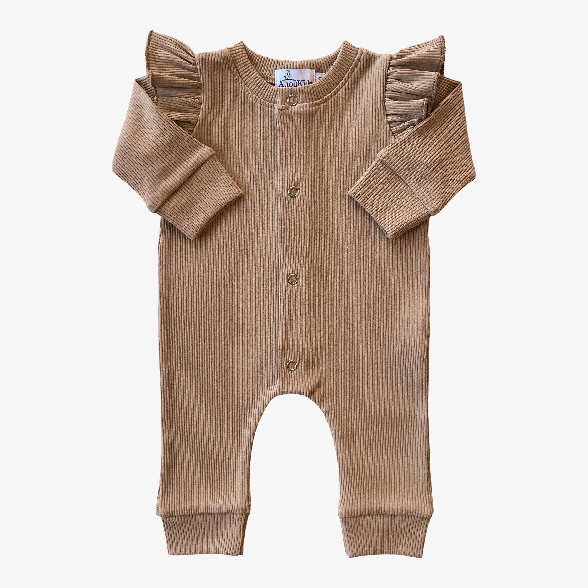 AnouKidz Boxpakje Ruffle Rib Dark Beige