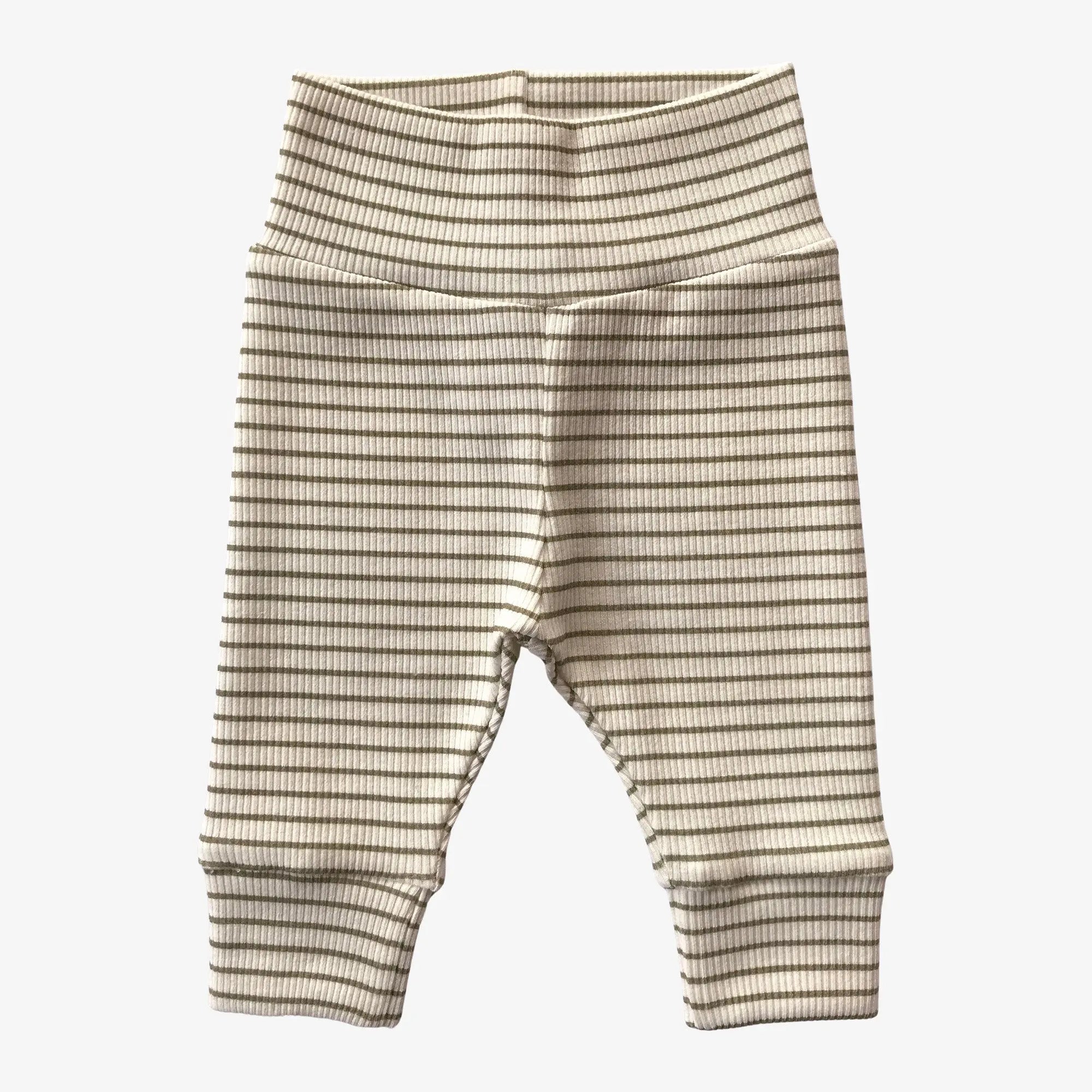 AnouKidz Newborn Broekje Rib Stripe Olive