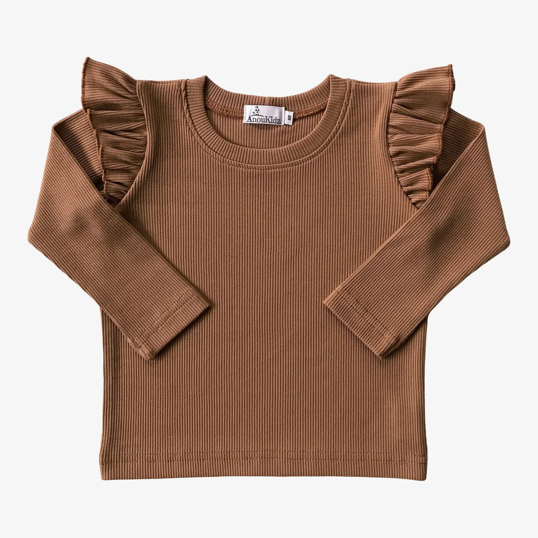 AnouKidz Ruffle Longsleeve Rib Cacao