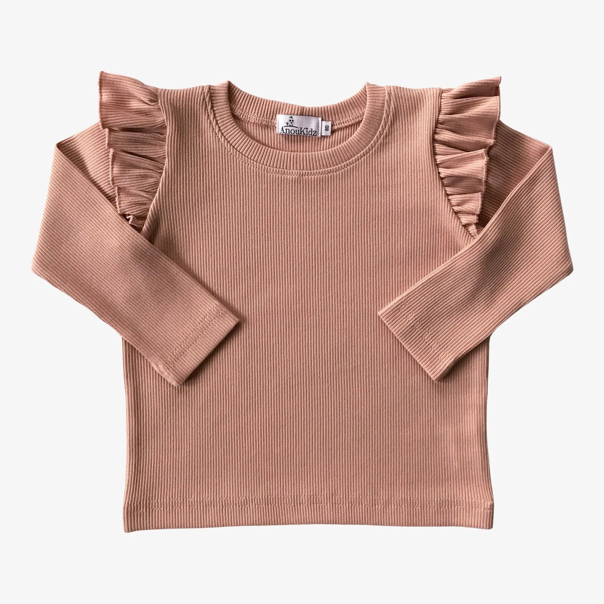 AnouKidz Ruffle Longsleeve Rib Nude Pink