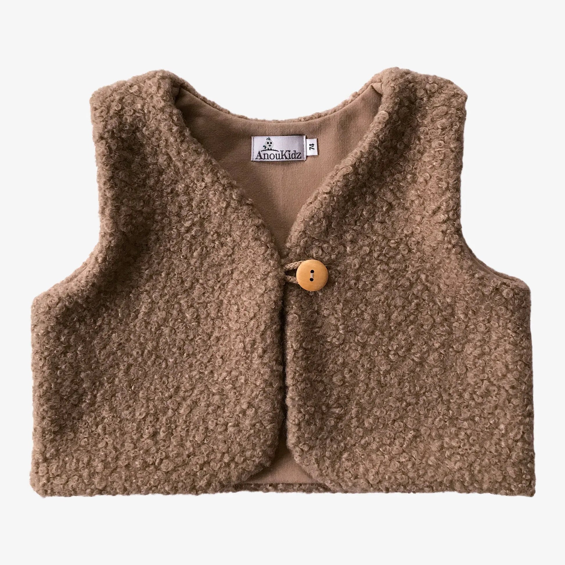 AnouKidz Teddy Gilet Dark Beige