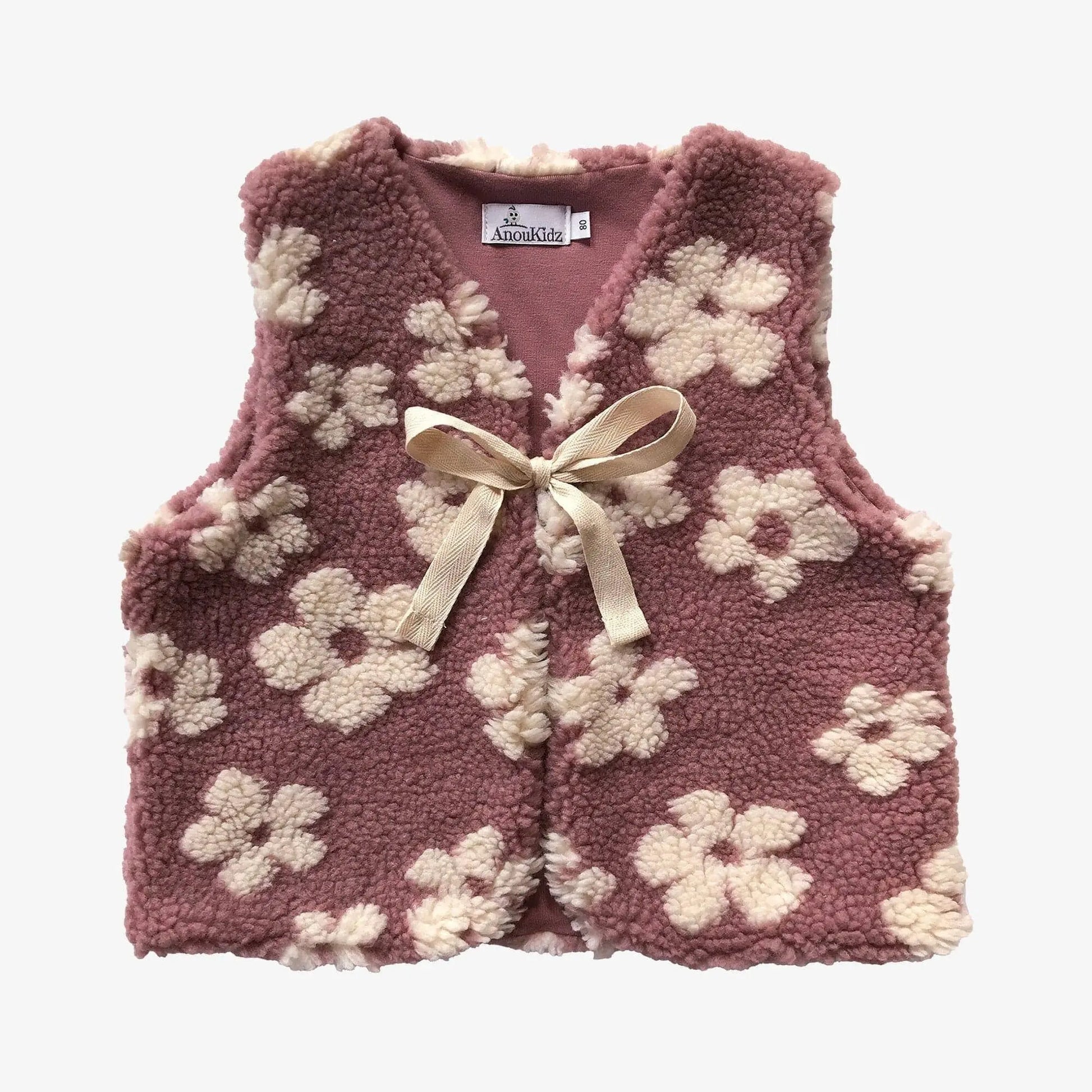 AnouKidz Teddy Gilet Flowers Old Pink