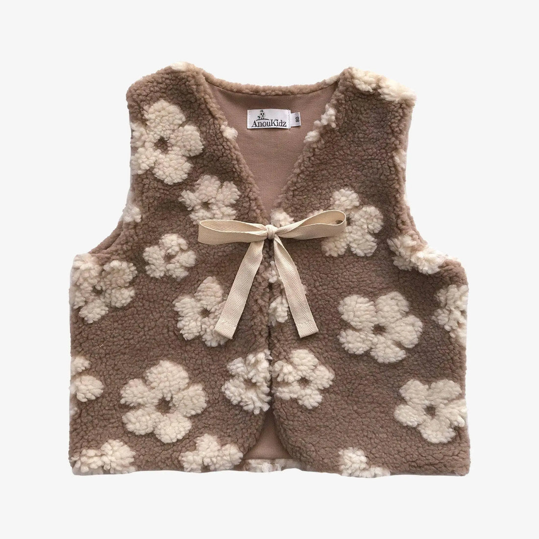 AnouKidz Teddy Gilet Flowers Taupe